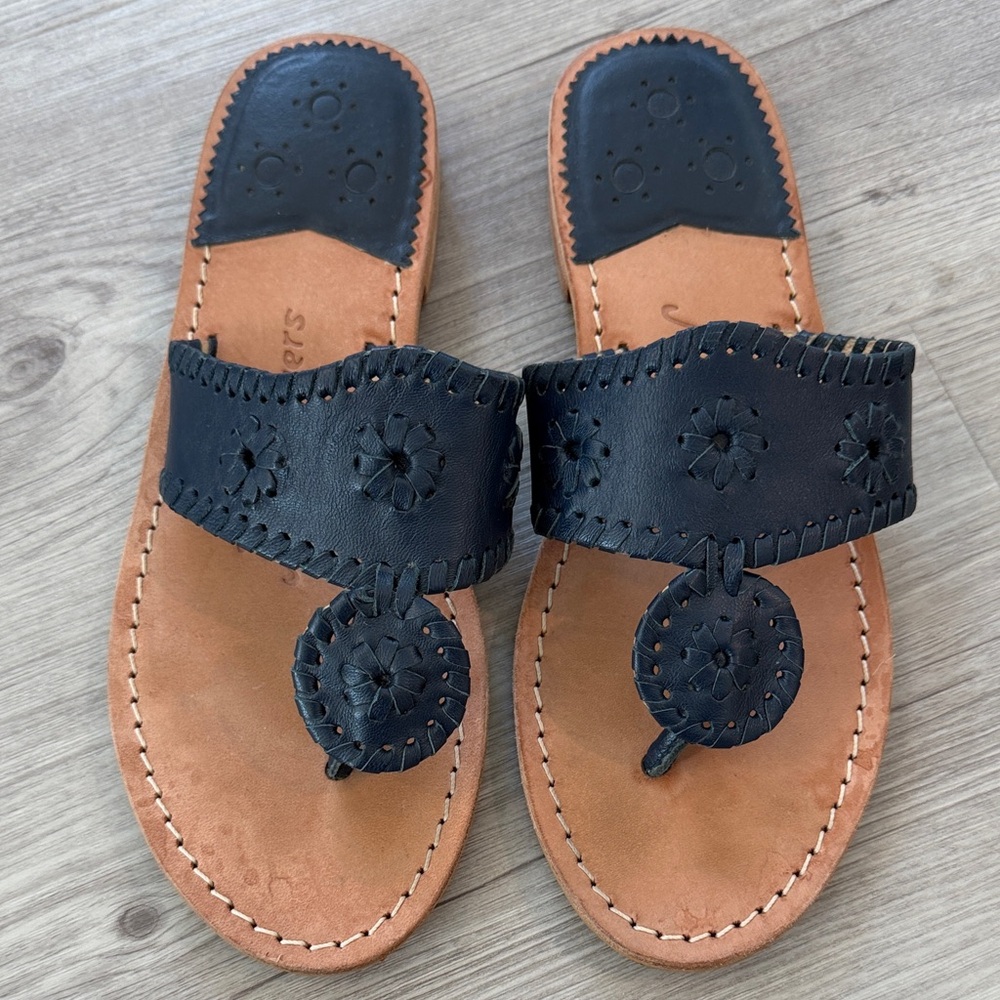 Jack Rogers Navy Leather Women's Sandals